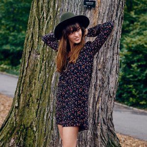 Madewell x Sézane | Elly Silk Shirtdress in Floral Print Size XS